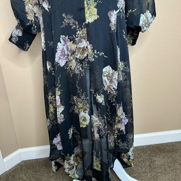 ASOS Drop Waist Floral Midi Fairy Goth Dress Size 6 - Picture 12 of 16